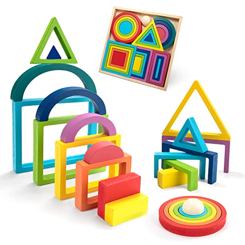 Wisplye Juguetes Apilador de Arcoiris de Madera, Juego Montessori Educativos Infantil Bloques Construcción Arco Iris, Puzzle Rompecabezas Geometría Regalo Cumpleaños Navidad para Niños Niñas Bebé Wisplye Juguetes Apilador de Arcoiris de Madera, Juego Montessori Educativos Infantil Bloques Construcción Arco Iris, Puzzle Rompecabezas Geometría Regalo Cumpleaños Navidad para Niños Niñas Bebé
