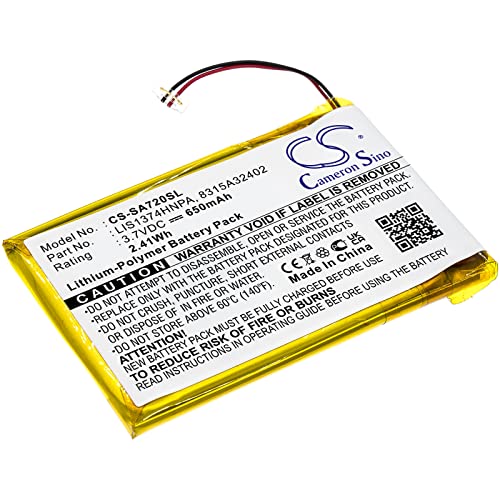 TECHTEK Batería 650mAh Compatible con [Sony] para NWZ 820, para NWZ A720, para NWZ A726, para NWZ A728, para NWZ A729BLK, para NWZ A826, para NWZ A828, para NWZ A829, para NWZ S738, para NWZ S738F