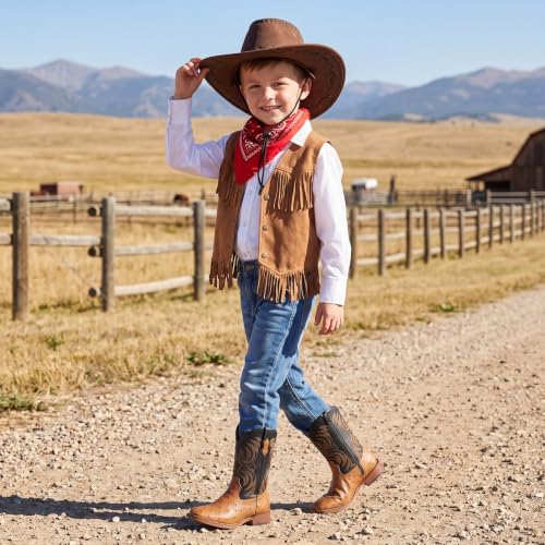 Rollda Boys Cowboy Boots for Kids Girls Western Cowgirl Boots for Toddler by Rollda - Used condition - Image 3