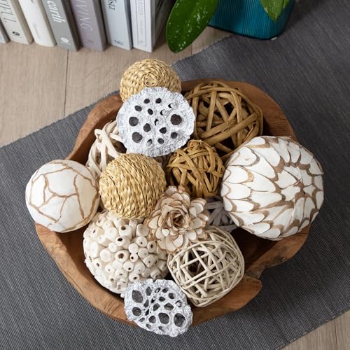 Image of ANDALUCA Large Decorative Vase Filler Bag with Orbs, Balls (Beige)