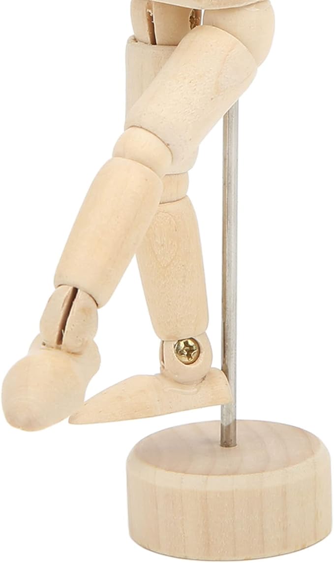 Maniquí de Madera Articulado para Artista 4.5 pulgadas con Soporte miniatura 7