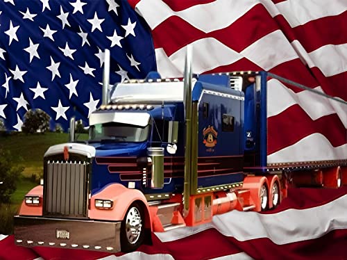 Deesayg 4826541018306 Diamond Painting Kits For Adults American Flag And Truck cover