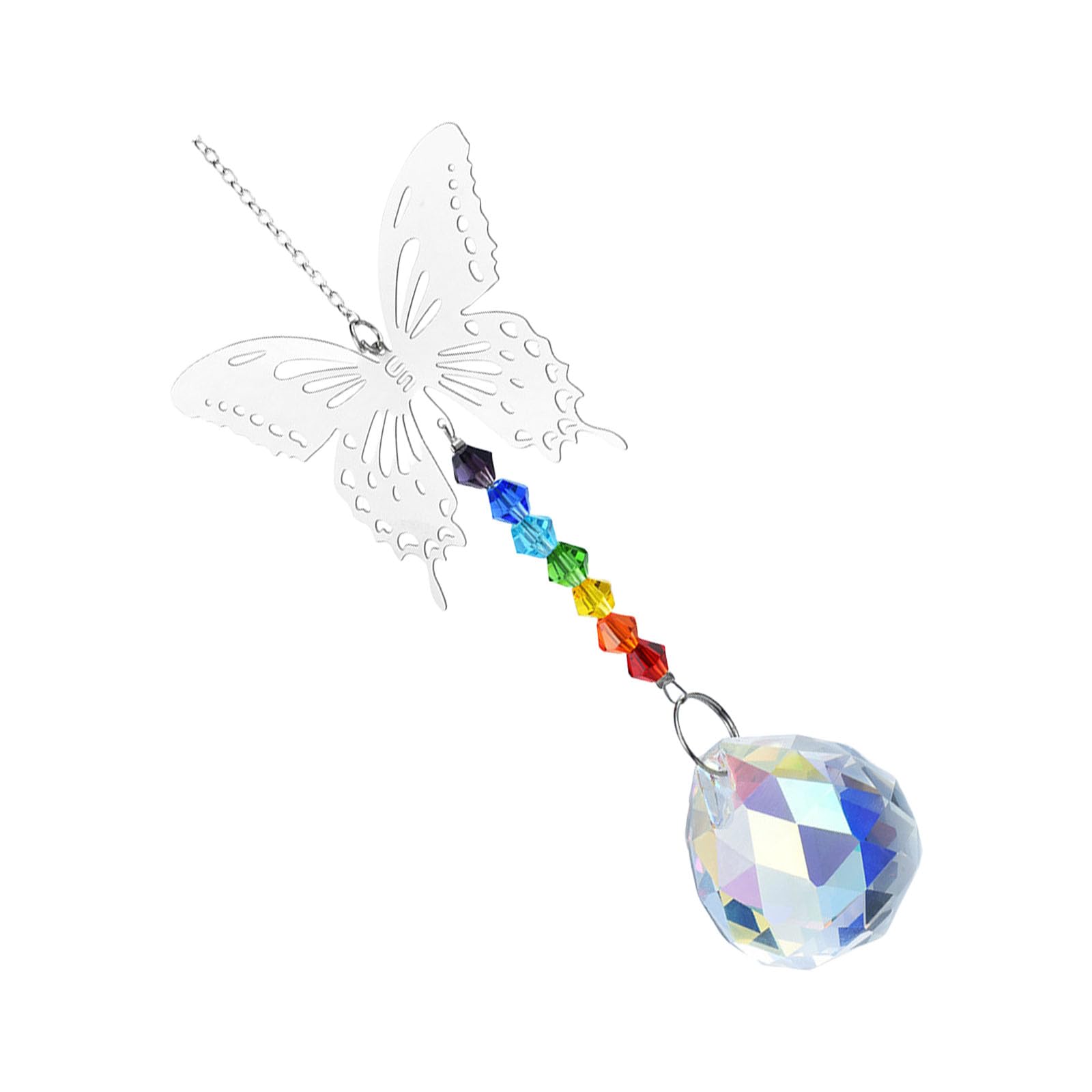 Xjdzineq Crystal Suncatchers with Butterfly Pendant Charm Window Hanging Ornament Sunlight Reflection Outdoor and Indoor Decors Crystal Sunshine Catchers