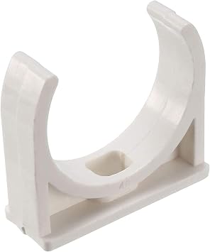30 Pcs U-Shaped PVC Water Pipe Clamps, U-Shaped Buckles Fit for 1-1/2" 40mm Water Pipes and TV Trays Tubing Hose Hanger Support Pex Tubing White
