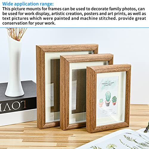 Lechengjia 32 Stücke Passepartout Karton, 8 Größen von Bild Foto Rahmen Halterungen Matten für Home Studio (Iced White, Off White)