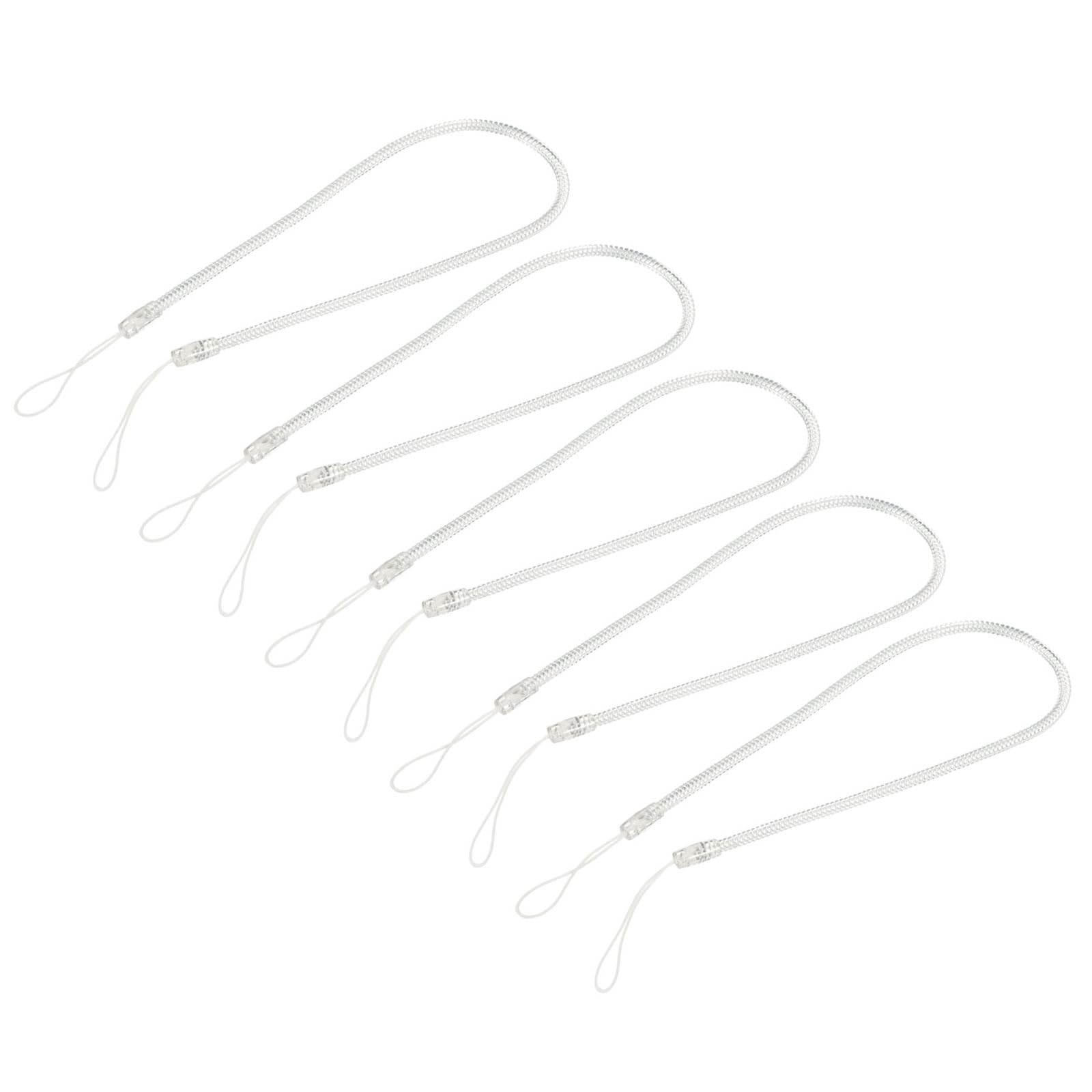 YOKIVE 5 Pack Retractable Spring Coil Strap, Plastic Spiral Stretchy Keys Holder, Clear, inch