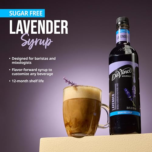 Image of DaVinci Gourmet Sugar-Free Lavender Syrup, 25.4 Fluid Ounces (Pack of 1)