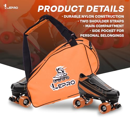 Image of LEPRO Skate Bag | Premium Inline Skating Bag with Adjustable Shoulder Strap for Youth and Adults (Orange)