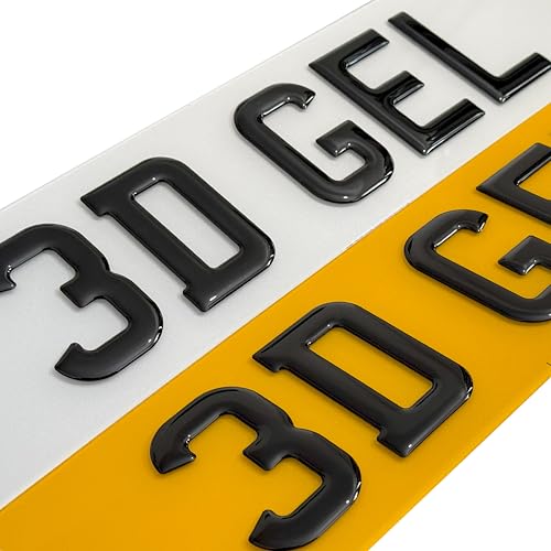 Standard 3D 4D 4D GEL Acrylic Number Plates- Styles UK Rear/