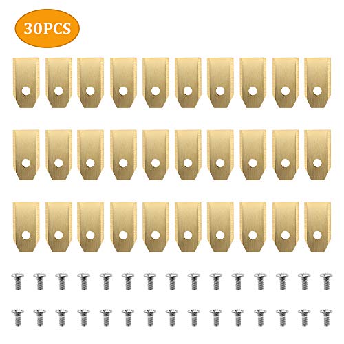 DaskFire 30x Titan Messer Klingen Messerklingen Ersatz für Husqvarna® Automatikmäher®, Mähroboter (0,75 mm - 3 g) Ersatzklingen Zubehör mit Schrauben Passend für 105, 310, 315, 320, 420
