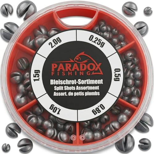 Paradox Fishing Bleischrot 0,25g-2,0g Angeln - Angelblei Blei Angelzubehör Angel Zubehör Schrotblei - Posen Angeln
