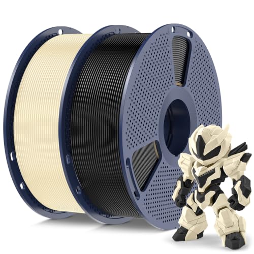 Image of SUNLU High Speed PLA Meta Filament, 2KG PLA 3D Printer Filament 1.75mm, Tougher Neatly Wound 3D Filament, Dimensional Accuracy + /- 0.02 mm, 2kg Total, 1kg per Spool, Pack of 2, Black+Cream White