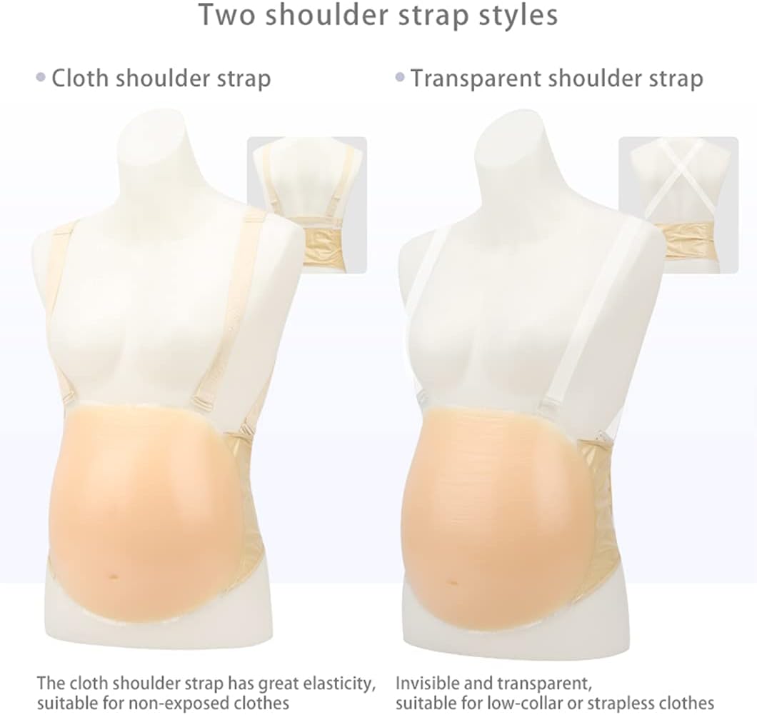 Fake Pregnant Belly Pregnancy, Artificial Pregnancy Tummy Belly, Fake Pregnancy Bump Silicone for Costumes Cosplay (6~7 Months)