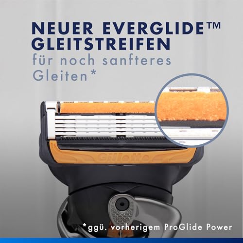 Gillette Fusion5 Proglide Power Rasierer Herren — Inkl. 1 Nassrasierer, 1 Ersatzklingen mit Neuem Everglide Gleitstreifen für Noch Sanfteres Gleiten — Schwarz 4