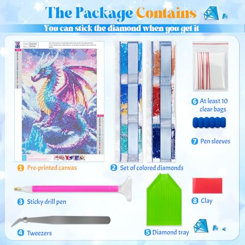 QQFQQF Dragon Diamond Art Kits for Adults 12x16 in,Beginner DIY Painting - image 6