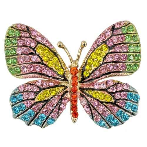 Image of 4Pcs Set Empress Monarch Winged Butterfly Crystal Rhinestones Brooch Pin