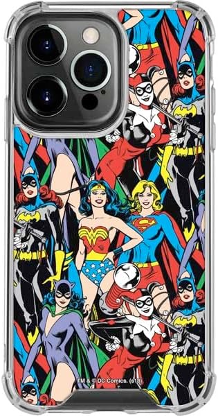 Skinit Clear Phone Case Compatible with iPhone 14 Pro - Officially Licensed DC Comics Wonder Woman DC Bombshells Characters Pattern Design