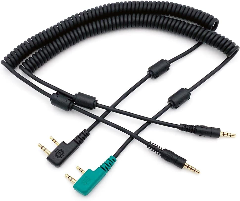 Digirig Mobile Cables for Baofeng HTs: 24" to 72" Coiled, K1 Connector, Compatible with Popular HT Models, Digital Modes & Programming