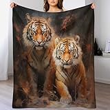 PACUM Kuscheldecke Tiger Decke Tagesdecke - Weiche Flannel Decke Mit Muster Sofadecke...
