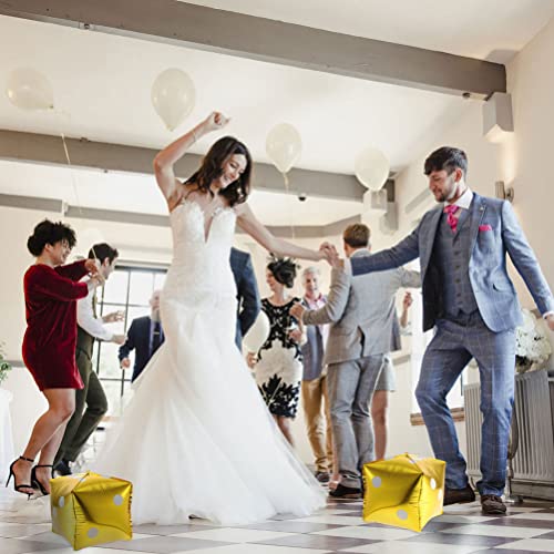 Gadpiparty 12 Pcs Cube Dice Foil Balloons Square Shaped Aluminum Foil Balloon Casino Party Balloons For Wedding Casino Night Birthday Party Decoration #TOP1