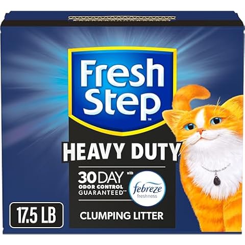 Fresh Step Heavy Duty Clumping Litter with Febreze Freshness, 30 Day Odor Control, 17.5 Lb Cover