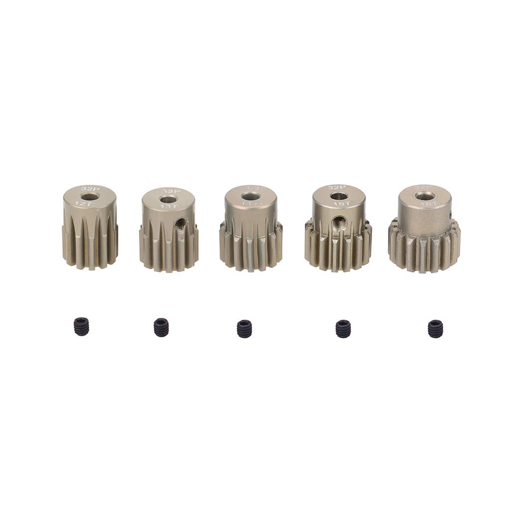 Lot de 5 pignons 32DP 3,175 mm 12T 13T 14T 15T 16T pour moteur sans balais de voiture 1/8 RC