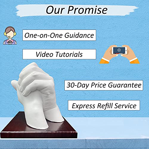 Hand Casting Kit Couples | Keepsake Hand Mold Kit Couples For Holiday Activities, With Base & Card Stand Molding Kits For Adults, Wedding, Friends, Plaster Hand Mold Casting Kit #TOP2