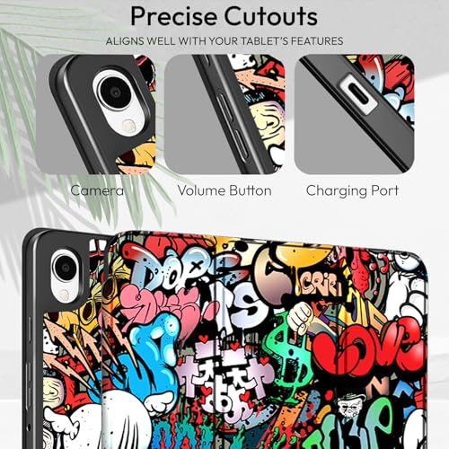 Image of Robustrion Cover Case for Samsung Galaxy Tab S11 11 inch Cover with [S-Pen Holder], Flip Cover Case for Samsung S11 Tablet 11 inch [Auto Sleep Wake] - Hippy