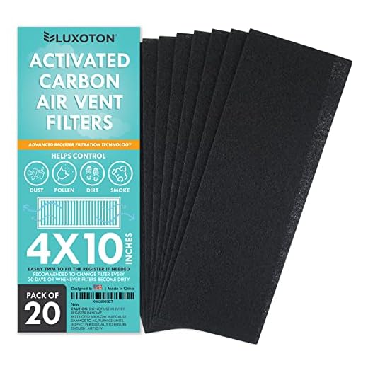 Activated Carbon Air Vent Filters for Home - 20 Pieces 4" x 10" Floor Vent Filters, Charcoal Vent Filter, AC Vent Filter, Floor Register Filters, Home Vent Filters Register, Dust Control Home