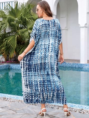 Image of Kaftan Dresses for Women Plus Size Bathing Suit Cover up Caftan Maxi Beach Dresses