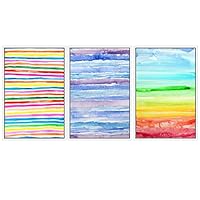 3 Piece Framed Canvas Wall Art Color Block Colorful Canvas Prints Home Artwork Decoration for Living Room,Bedroom - 16