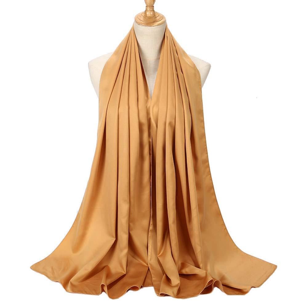 Écharpe en satin de couleur lisse pour hijab élégant au quotidien
