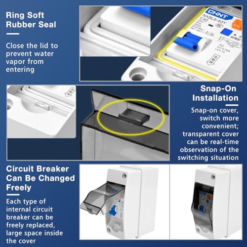 Aufputz Verteilerkasten 1 Reihig 2 Module 125 x 55 x 90 mm IP65 Wasserdicht Kleinverteiler Hutschiene Verteilerschrank Aufputz Sicherungskasten für Elektrik, Kommunikation – Bild 6