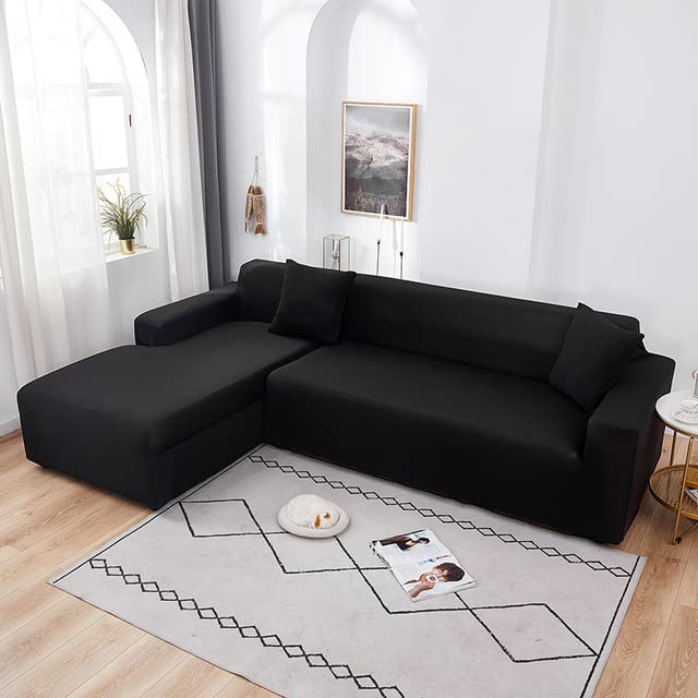 Housse de canapé élastique blanche pour angle et salon 145-185 cm
