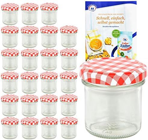 MamboCat Lot De 75 Bocaux Ronds En Verre De 212 Ml Avec Couvercle Bas Noir To 66 Avec Livret De Recettes Diamant Gelierzauber (français Non Garanti