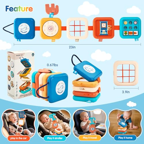Image of Busy Board for 1 Year Old,Travel Toys for Toddlers 1-3,Montessori for 1 2 Year Old Boy Girl,Airplane Toys for Toddlers,Busy Board Cube Toy for 12-18 Months