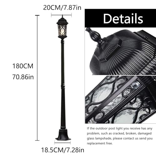 Borne Extérieur Antique, Lampadaire De Jardin Vintage Au Look Antique, Lampe Pilier Exterieur