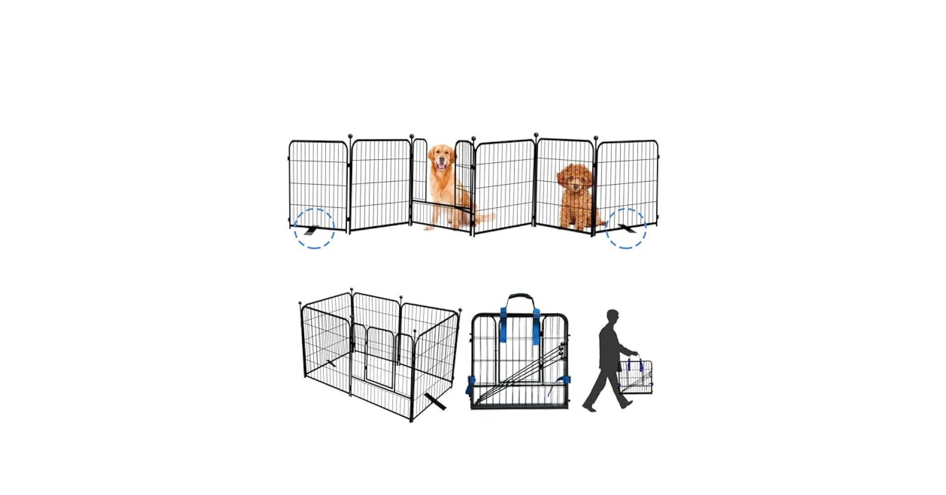Amazon.com: GXSDJ Metal Dog Playpen,Dog Fence Exercise Pen