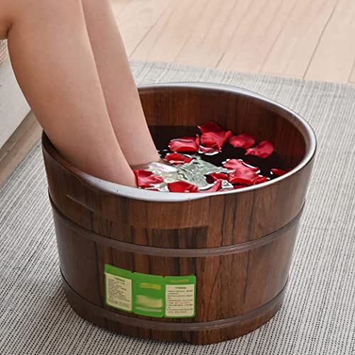 Bañera de pies de madera spa con rodillos removibles 35 cm miniatura 5