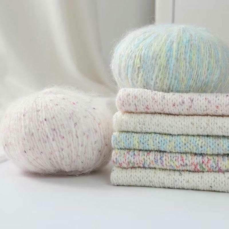 12/16/20/24 Rollos, 50 g de Hilo de Mohair Suave, Hilo de Mezcla de Mohair, para Tejer a Mano y a Ganchillo Gorros, Bufandas, Suéteres y Manualidades