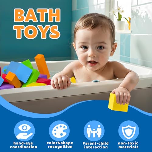 Ensemble de blocs empilables souples et lavables pour des bains sans pleurs - 3
