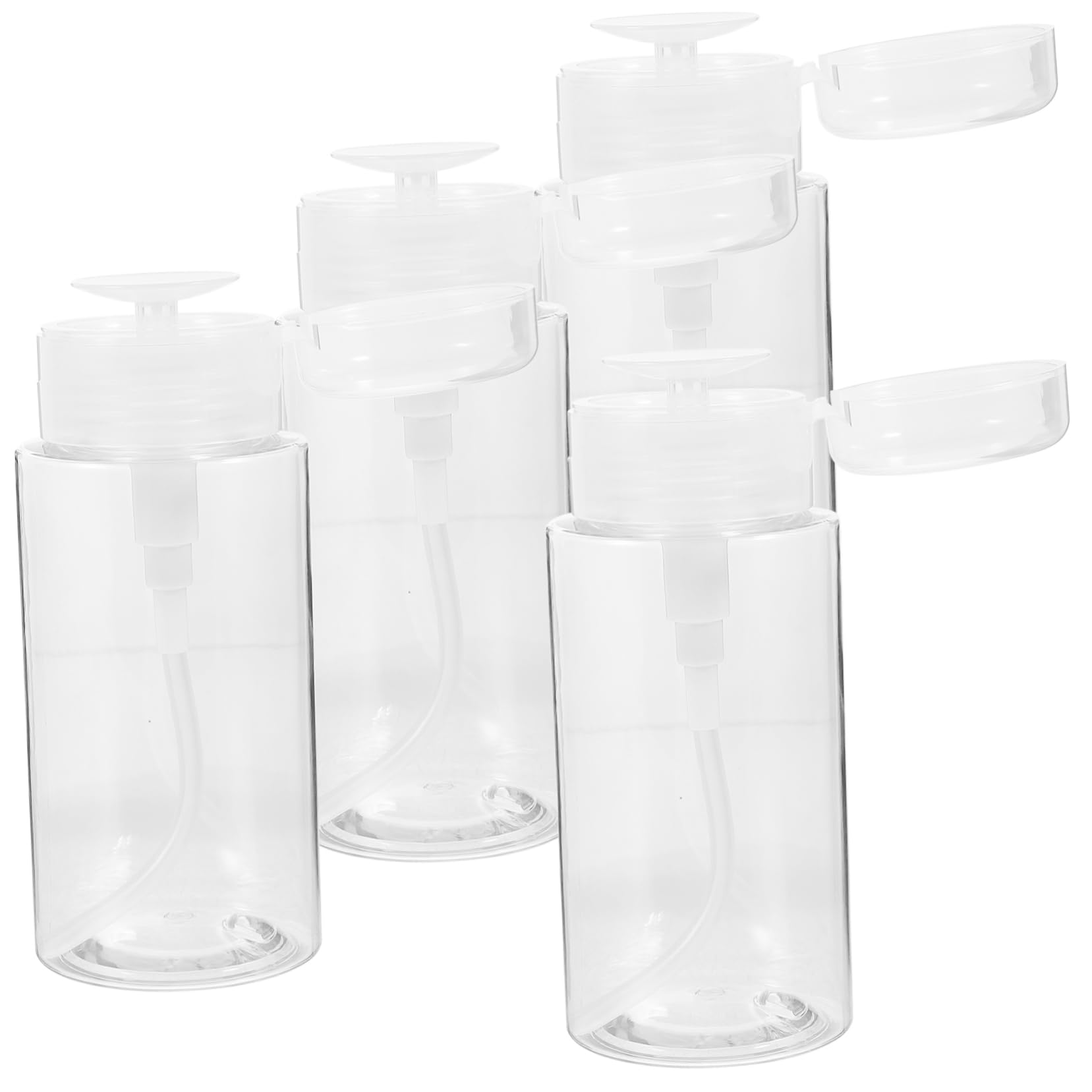 NOLITOY 4pcs Makeup Remover Bottle Leakproof Makeup Pump Dispenser for Liquid Storage
