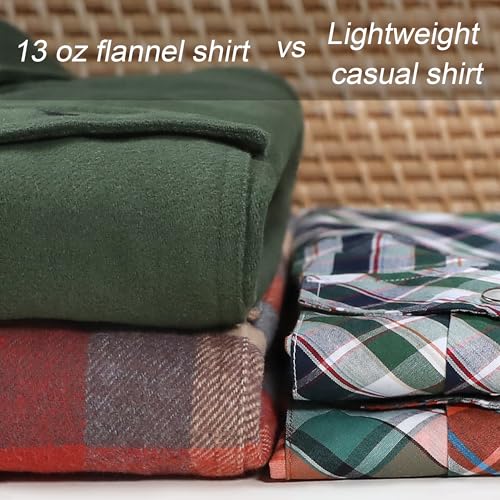 Dubinik® 13oz Ultra Heavyweight Flannel Shirt for Men Long Sleeve Mens Plaid Button Down Shirts Vintage 100% Cotton - Image 5