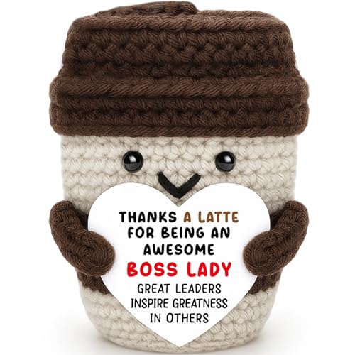Boss Gifts for Women Boss Lady Leader Manager Supervisor Birthday Handmade Crochet Coffee Mug Cup...