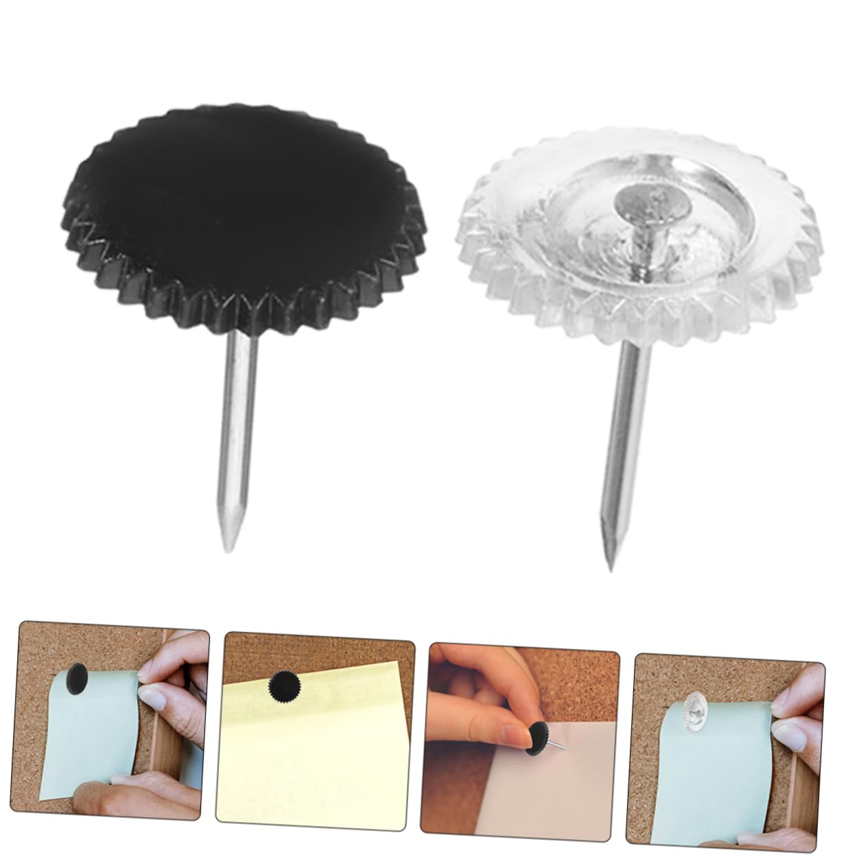 DOITOOL 5 Sätze Transparente Pinnwand Reißnägel Büro Pinnadeln Kork Board Nadeln Dekorative Pushpins Für Fotos Und Notizen Transparent Boxen 200 Stück * 5
