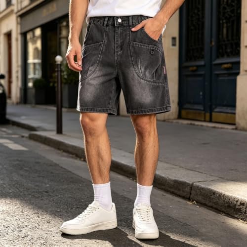 Short large court stretch pour homme en jean d'été léger contre la chaleur - 3