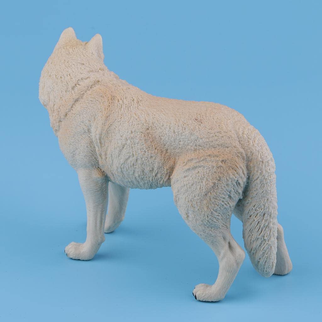 Wolf Modellino Animale Modellino Lupo Simulazione Giocattolo Figure Animali Selvatici Modello Lupo PVC Sicuro Adatto a Decorazione Casa Ornamento, Beige
