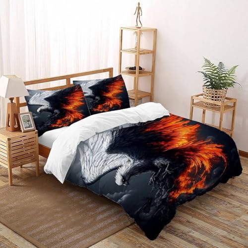 Linge de lit microfibre avec housse de couette double 200x200 animal thématique