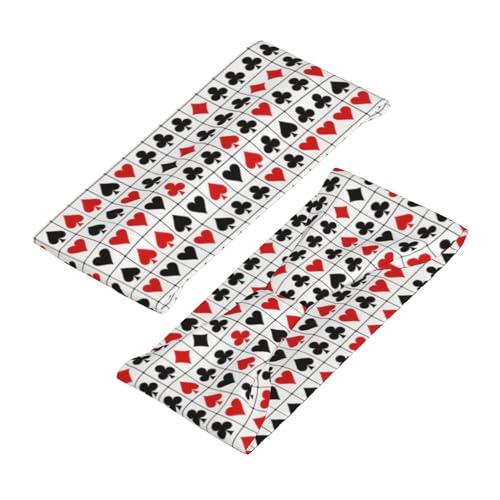Boys Girls Spades Grid Poker Playing Cards Art Sports Sweatband Multifunction Lovely Head Ribbon Headdress for Sports Workout Shower4