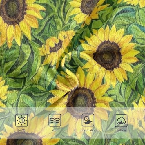 Toddler Briefs, Sunflowers Green Leaves Cotton Girls Underwear, 2–8 Years3